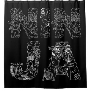 Ninja Breathtaking Text Art Shower Curtain