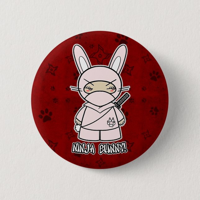 Ninja Bunny! In Red Button (Front)