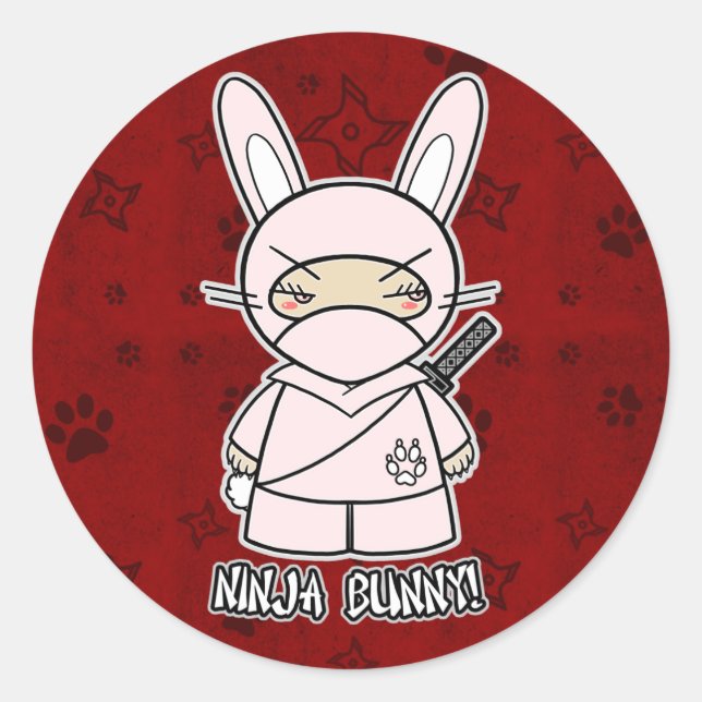 Ninja Bunny! In Red Sticker (Front)