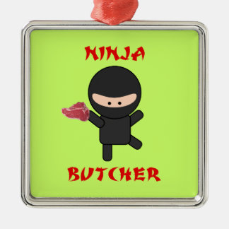 Ninja Butcher with Meat Metal Tree Decoration