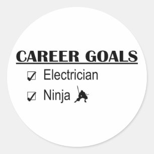 Ninja Career Goals - Electrician Classic Round Sticker