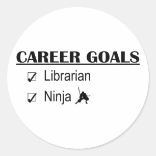 Ninja Career Goals - Librarian Classic Round Sticker
