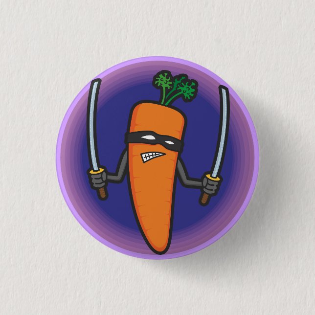 Ninja Carrot 3 Cm Round Badge (Front)