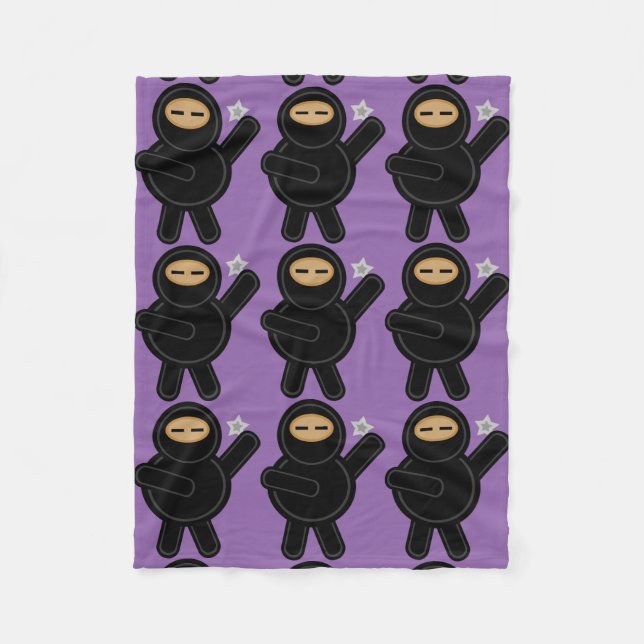 Ninja Cartoon Fleece Blanket (Front)