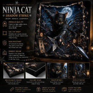 Ninja Cat 3D Pop-Up Wall Art poster