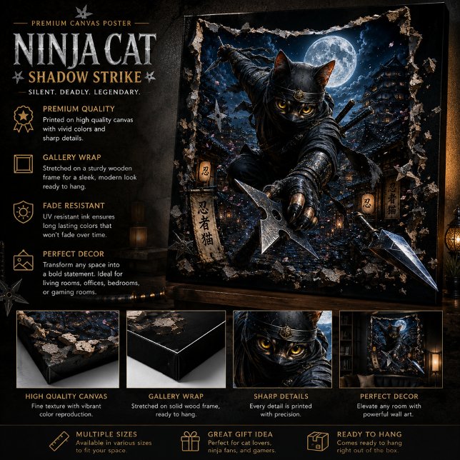 Ninja Cat 3D Pop-Up Wall Art poster (Creator Uploaded)