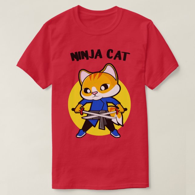 Ninja Cat Cats Gift Saying Cat Lover T-Shirt (Design Front)