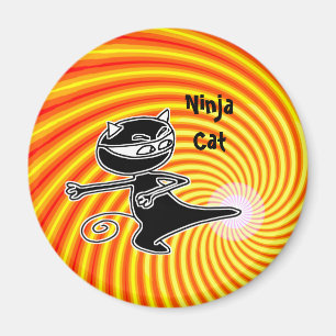 Ninja Cat Firekick Magnet