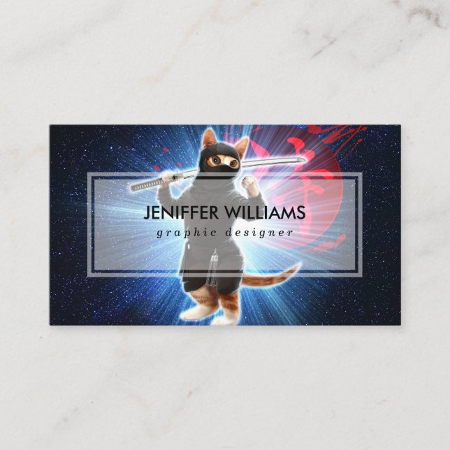 Ninja Cat in space.                                Business Card (Front)
