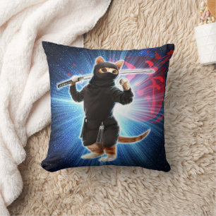 Ninja Cat in space. Cushion