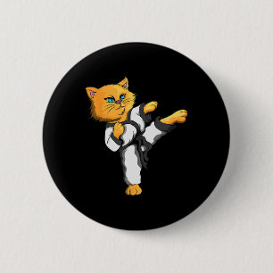 Ninja Cat Karate Martial Arts Taekwondo Cat Owner 6 Cm Round Badge