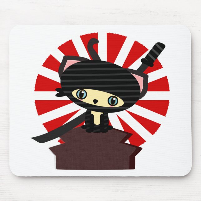 ninja cat kawaii mouse mat (Front)