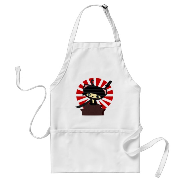 ninja cat kawaii standard apron (Front)