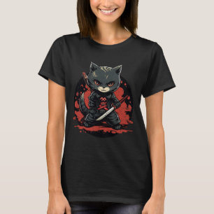 Ninja Cat Samurai Cat  T-Shirt