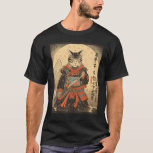 Ninja Cat Samurai Sword Meow Warrior T-Shirt