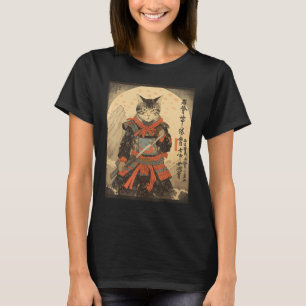 Ninja Cat Samurai Sword Meow Warrior T-Shirt