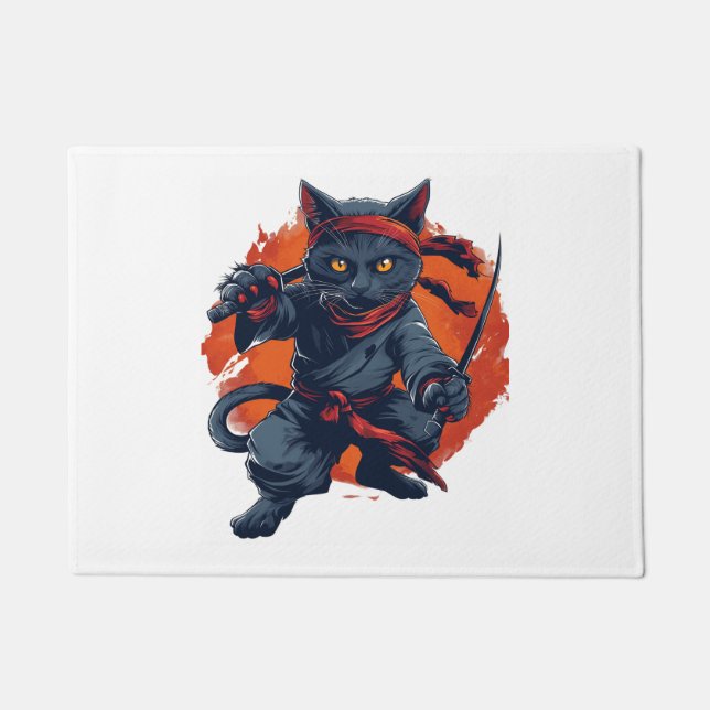 Ninja Cat Stealth Doormat (Front)