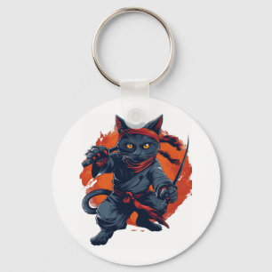 Ninja Cat Stealth Key Ring