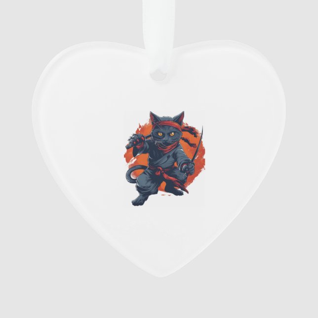 Ninja Cat Stealth Ornament (Front)