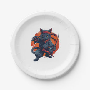 Ninja Cat Stealth Paper Plate