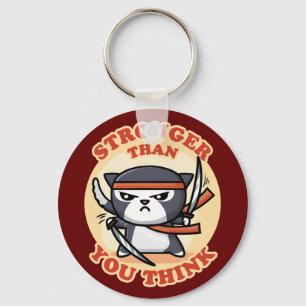 Ninja Cat   Stronger Than You Think Key Ring