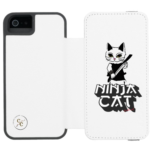 Ninja cat T-Shirt Incipio iPhone Wallet Case (Folio Open)