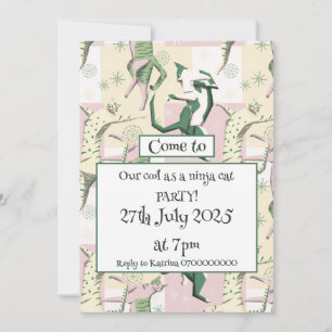 Ninja cats icecream invitation