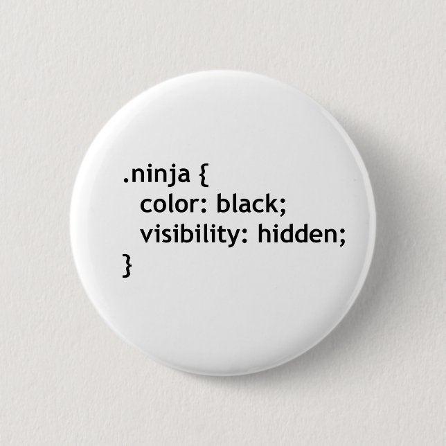 ninja code, script 6 cm round badge (Front)