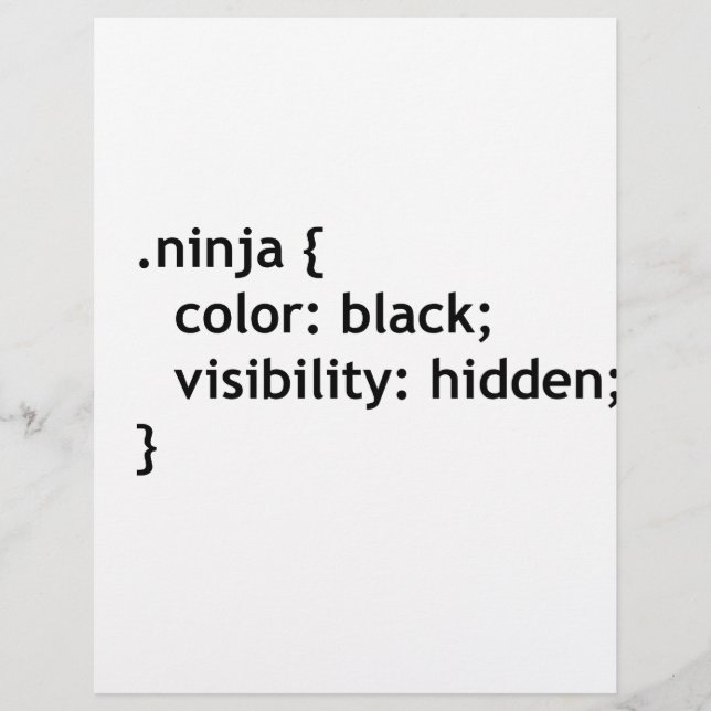ninja code, script letterhead (Front)