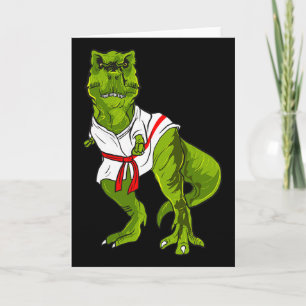 Ninja Dinosaur Martial Arts Funny Judo Karate Dino Card