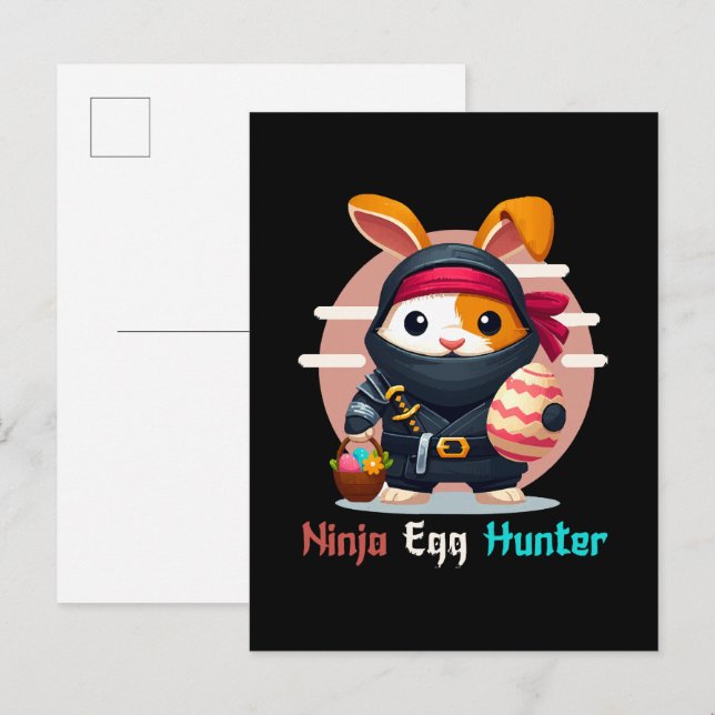 Ninja Egg Hunter Invitation Postcard (Front/Back)