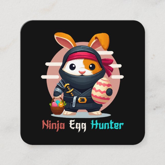 Ninja Egg Hunter Square Business Card (Front)