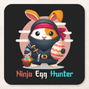Ninja Egg Hunter Square Paper Coaster