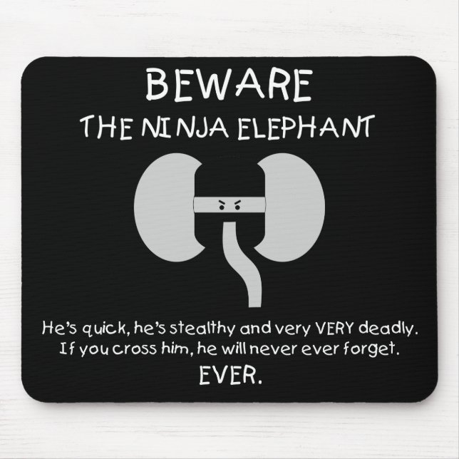 Ninja Elephant! Mouse Mat (Front)