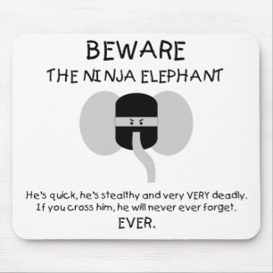Ninja Elephant! Mouse Mat