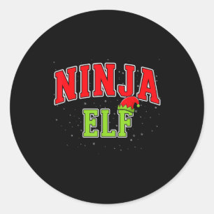 Ninja Elf Christmas Family Matching Group Xmas Classic Round Sticker