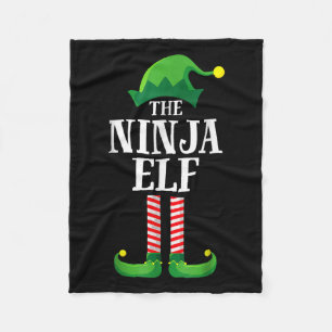Ninja Elf Matching Family Group Christmas Party Pa Fleece Blanket