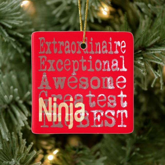 Ninja Extraordinaire Ceramic Ornament (Tree)