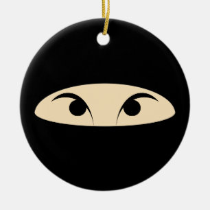 Ninja Face Ceramic Tree Decoration