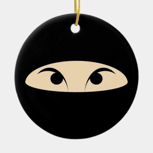 Ninja Face Ceramic Tree Decoration (Front)