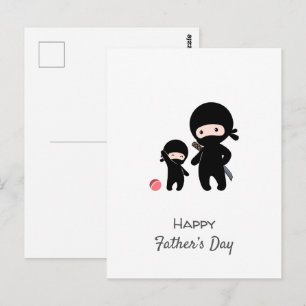 Ninja Father and Kid Postcard