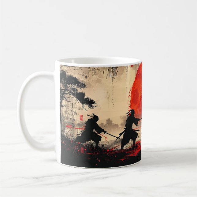 Ninja Fight - Design 1 Coffee Mug (Left)