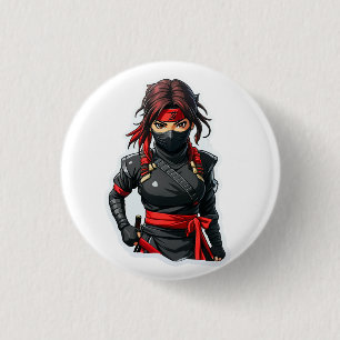 Ninja Girl 3 Cm Round Badge