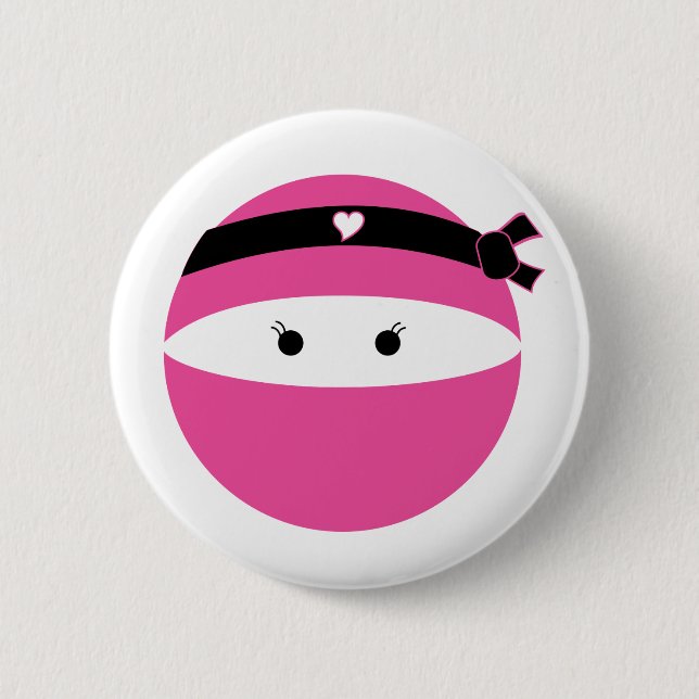 Ninja Girl 6 Cm Round Badge (Front)