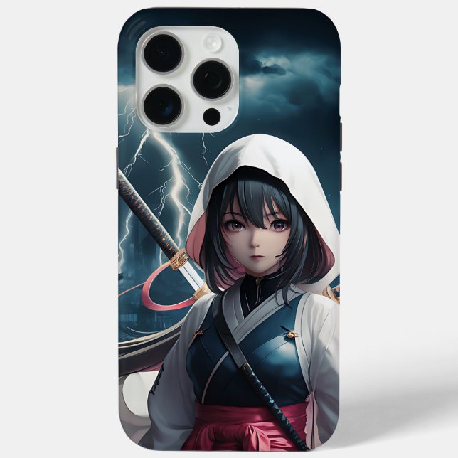 Ninja Girl Art – Dynamic and Fierce Warrior  Case-Mate iPhone Case (Back)