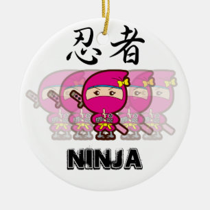 Ninja Girl Ceramic Tree Decoration