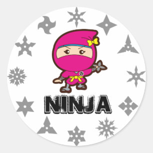 Ninja Girl Classic Round Sticker