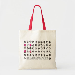 Ninja Girl Japanese Hiragana table Tote Bag