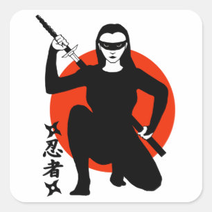 Ninja Girl Square Sticker