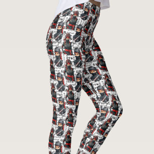 Ninja Girls Anime With Text Pattern Design Leggings
